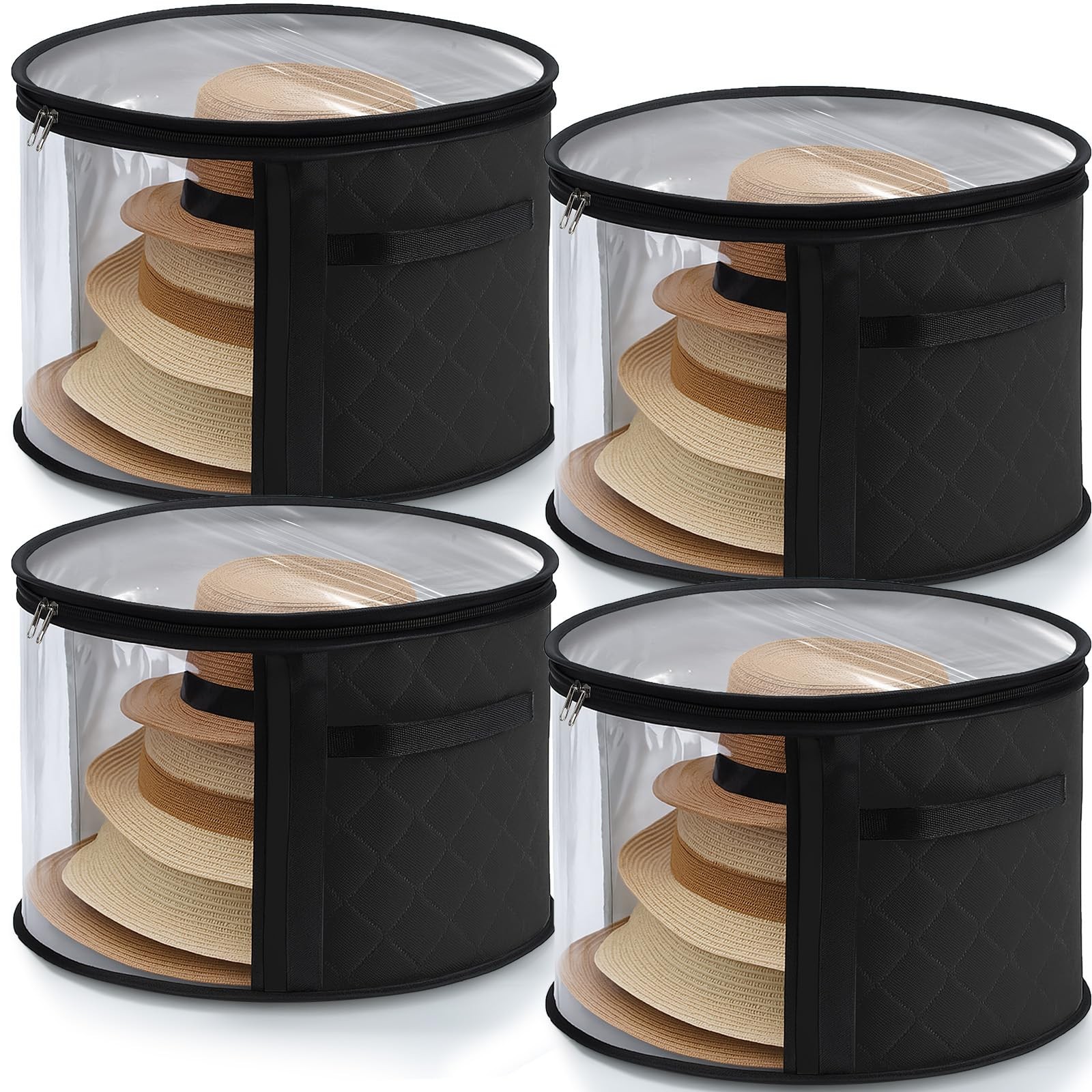 Aceorbit 4 Pcs Oversized Clear Hat Storage For Women 16.5 X 10.4 Inch Cowboy
