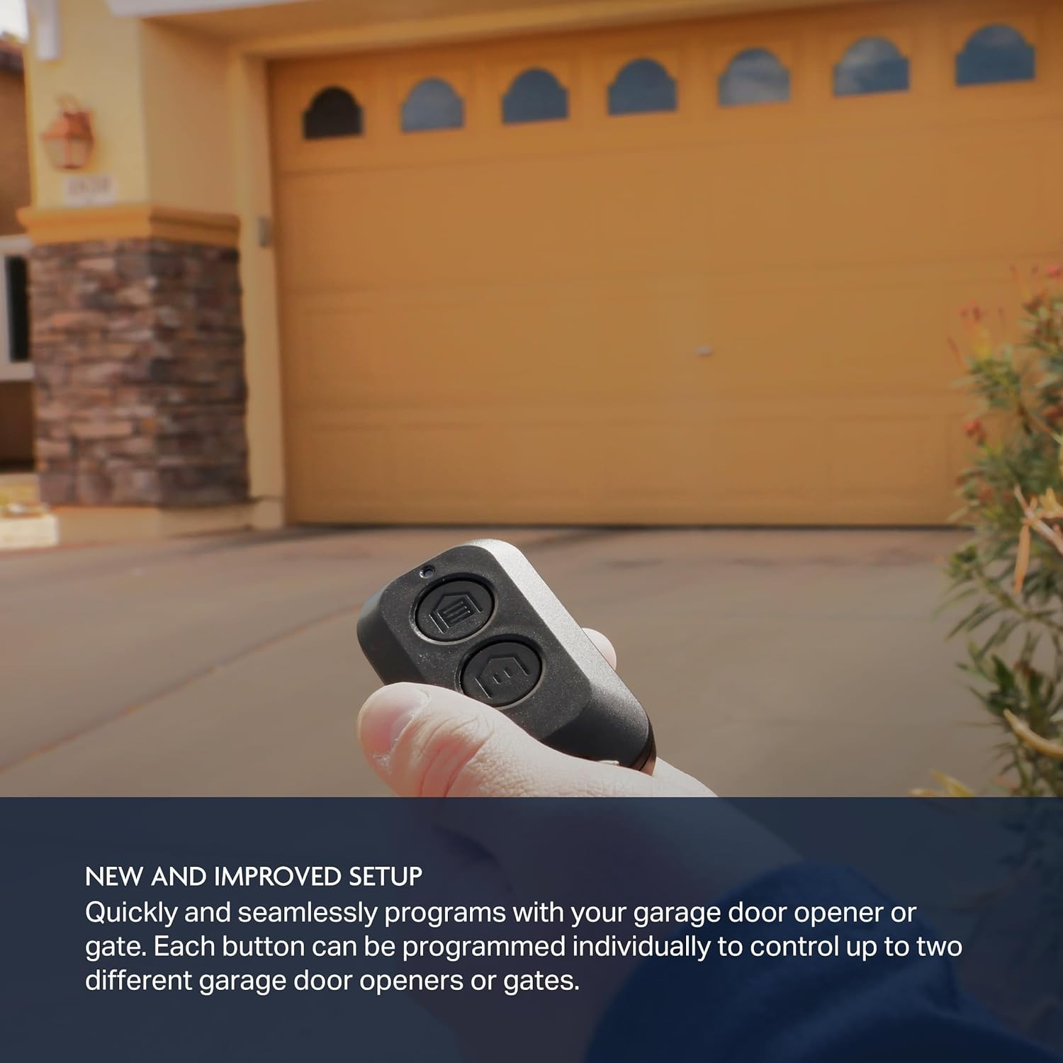 Compact myQ Keychain Garage Door Remote - 1300 ft Range & No Setup Hassle