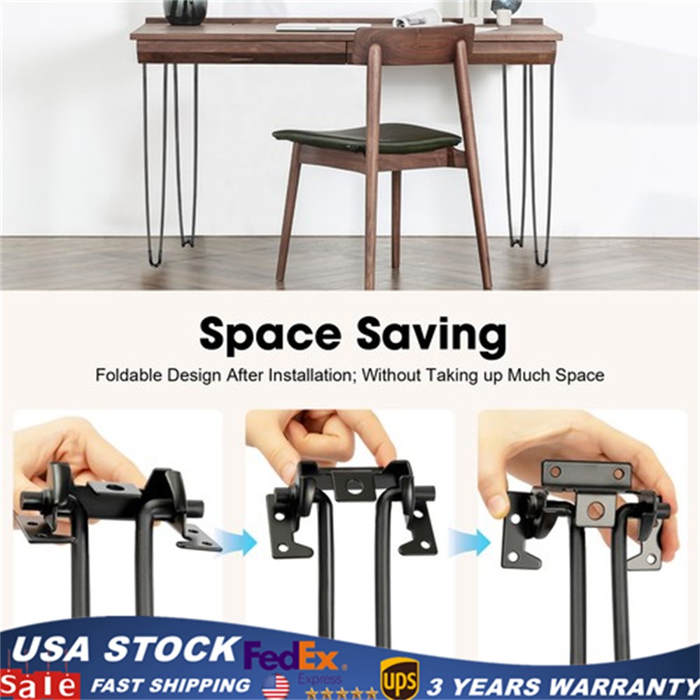 4 Pcs 28" Solid Iron Bar Folding Metal Table Desk Hairpin Legs with Screw Sturdy