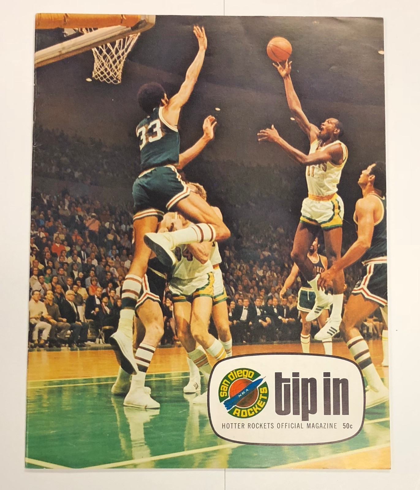 1969/70 SD ROCKETS VS ATLANTA HAWKS NBA PROGRAM LEW ALCINDOR ROOKIE COVER