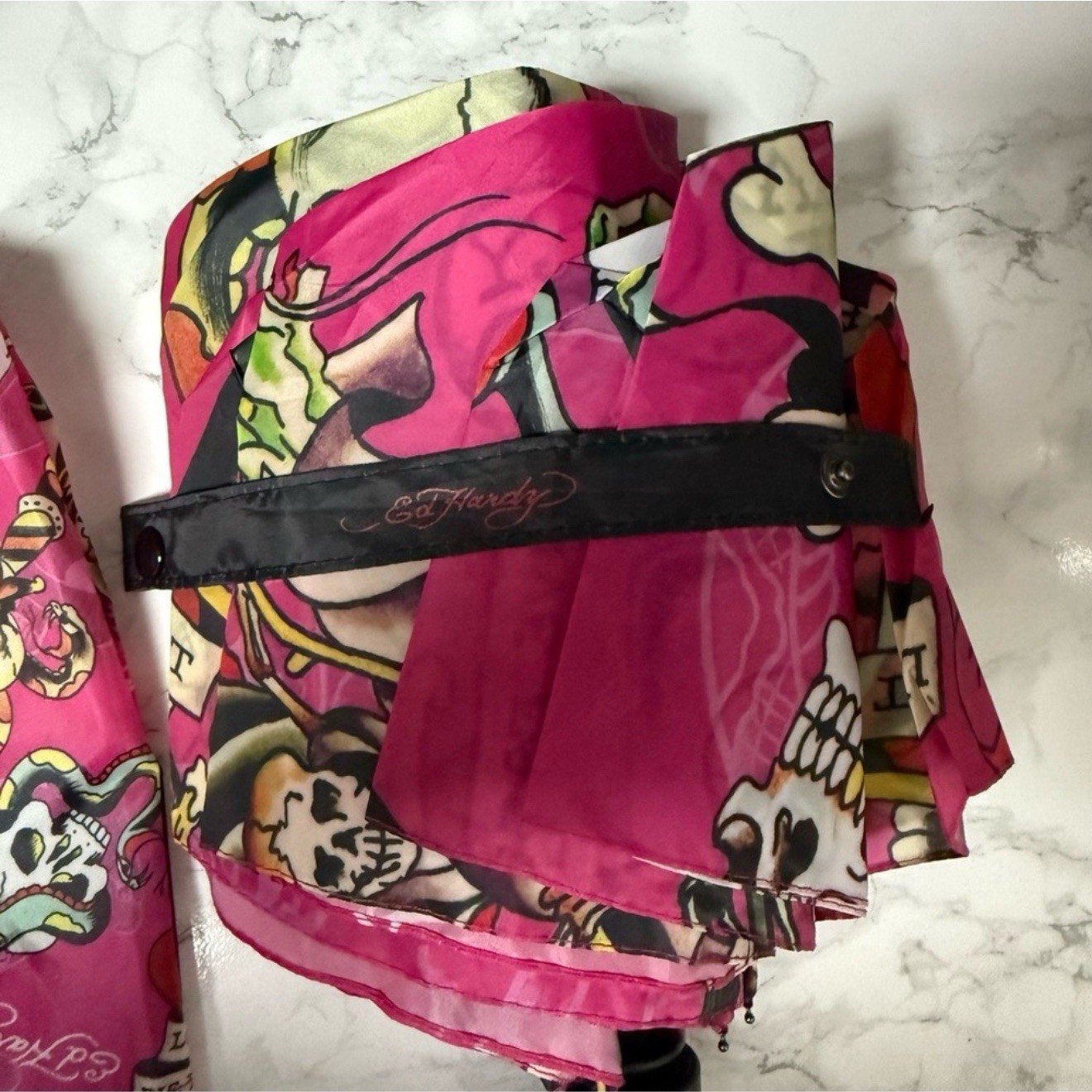 Ed Hardy Pink Skull Umbrella