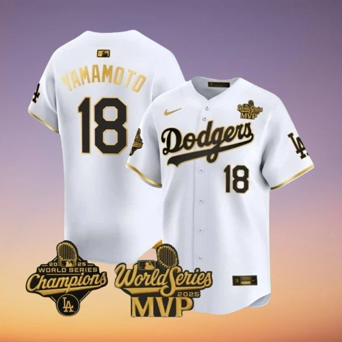 Sale ! Yamamoto DG Black World Series Champions Gold MVP stitched Jersey