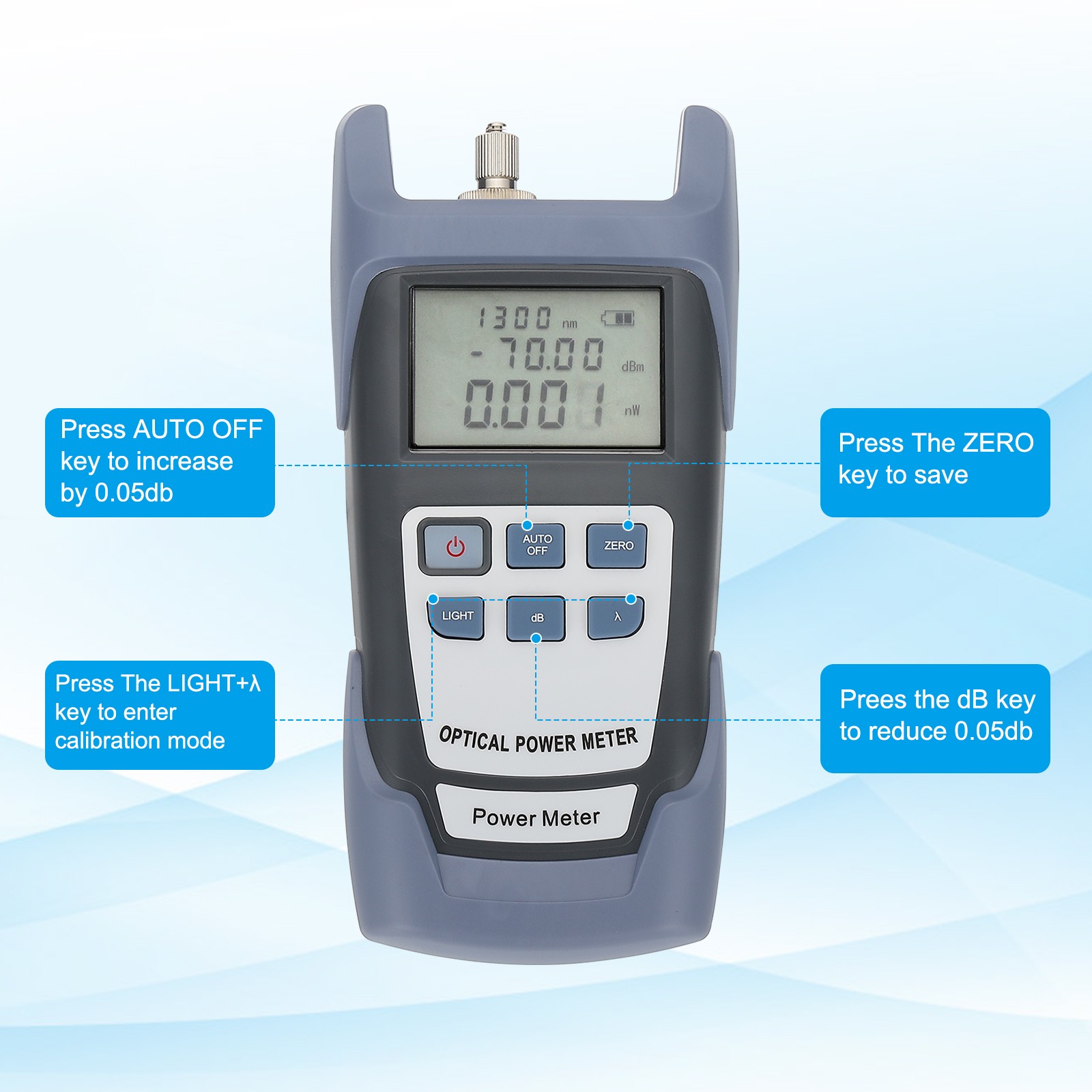 Fiber Optic Cable Tester Visual Fault Locator Optical Power Meter
