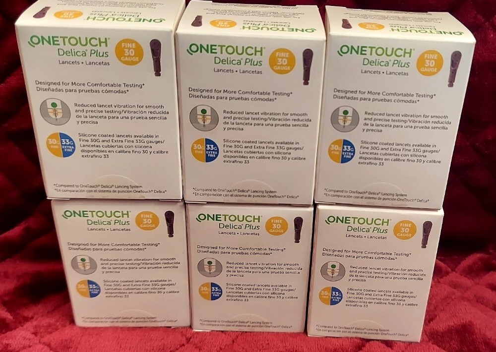 OneTouch Delica Plus 30G FINE Lancets (Pk of 100 Units) 600 TOTAL EXP 2/29/2024