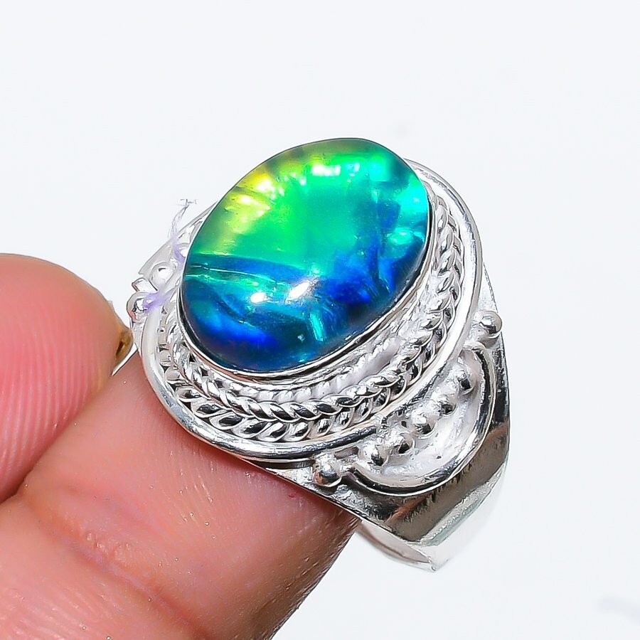Triplet Opal Gemstone 925 Sterling Silver Jewelry All Size Ring For Gift