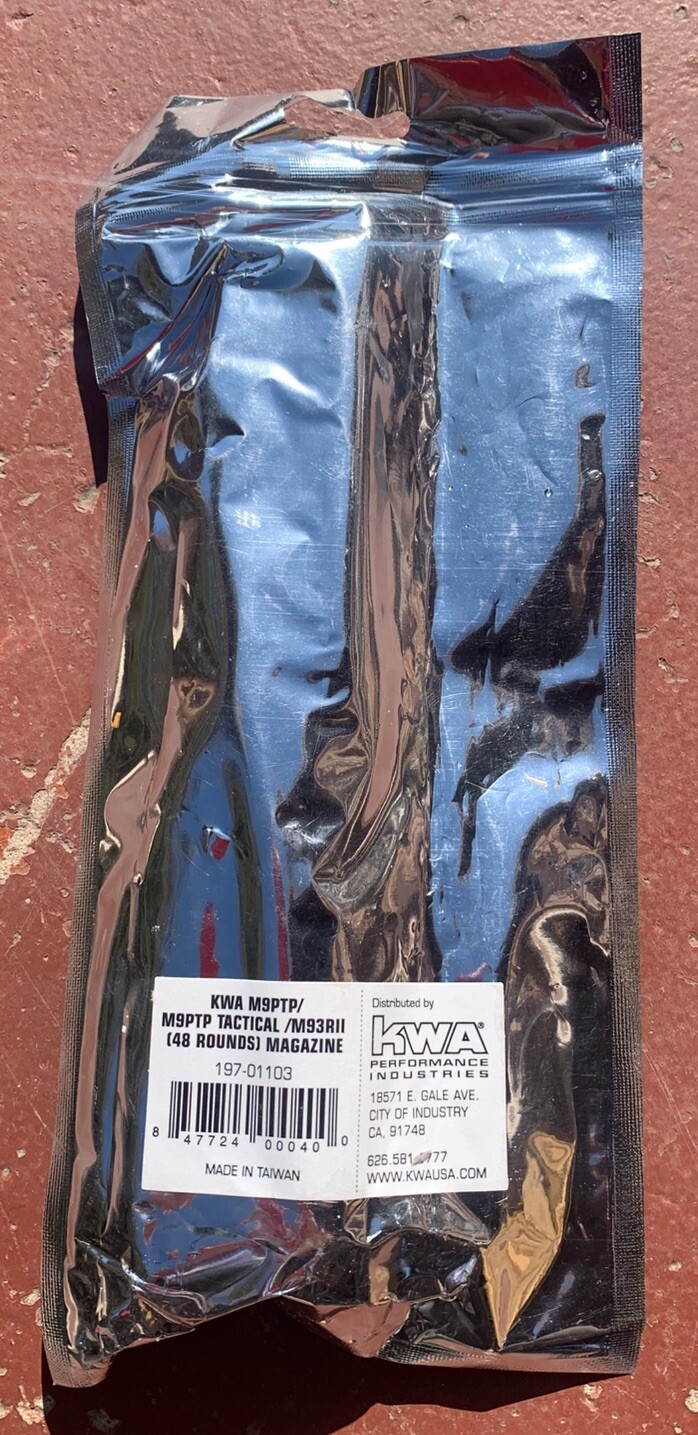 KWA M9 PTP and M93R Extended NS2 Hi-Cap GBB Airsoft Magazine 48 Rounds 197-01103