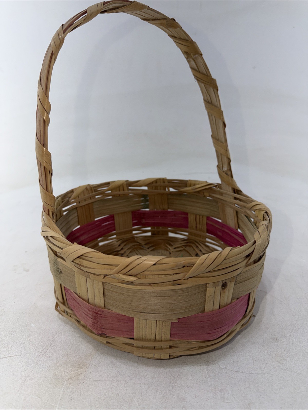 Medium Rattan Wicker Easter Basket Egg Holder Spring Holiday Decor Storage