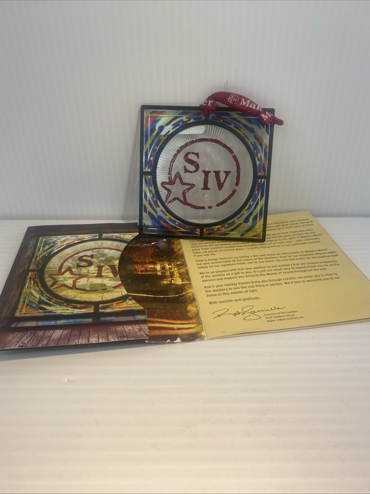 MAKERS MARK Bourbon 2019 Ambassador Christmas Stained Glass Ornament