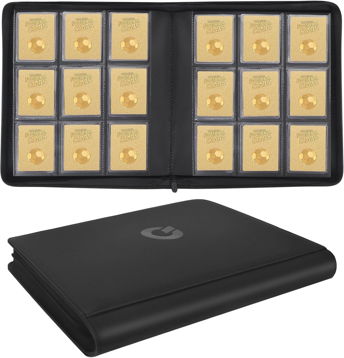 Toploader Binder for Cards Holds 324 Toploaders 9 Pocket 3x4 Sports Black