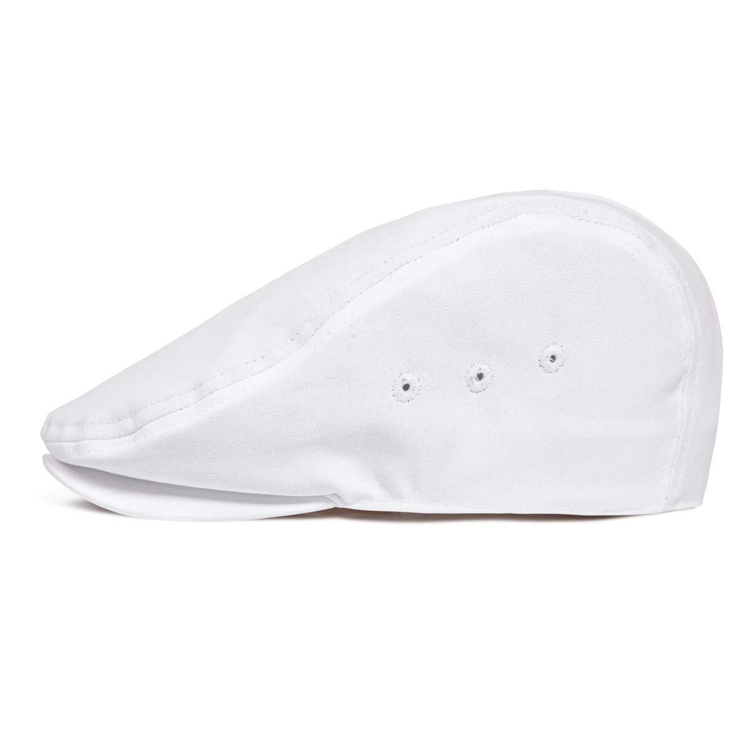 Men Ivy Cap Cotton Twill Newsboy Flat Hat 7 7/8 White