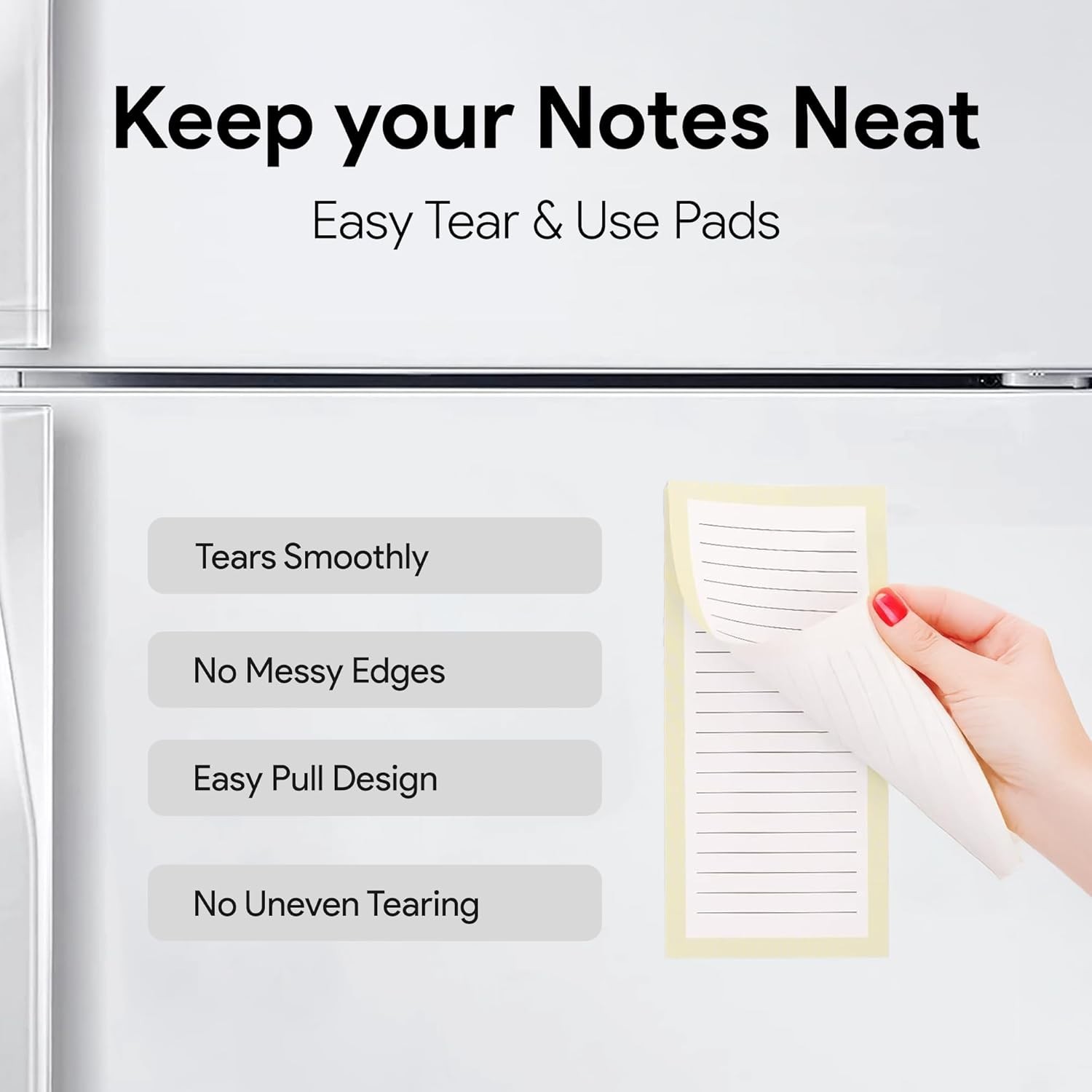 Strong Magnetic Notepads - 8 Solid Pattern Memo Pads, Perfect for Shopping Lists