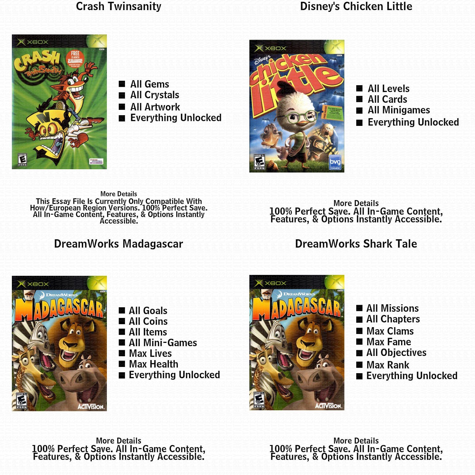 Pitfall: The Lost Expedition 100% Unlocked Xbox USB Saves