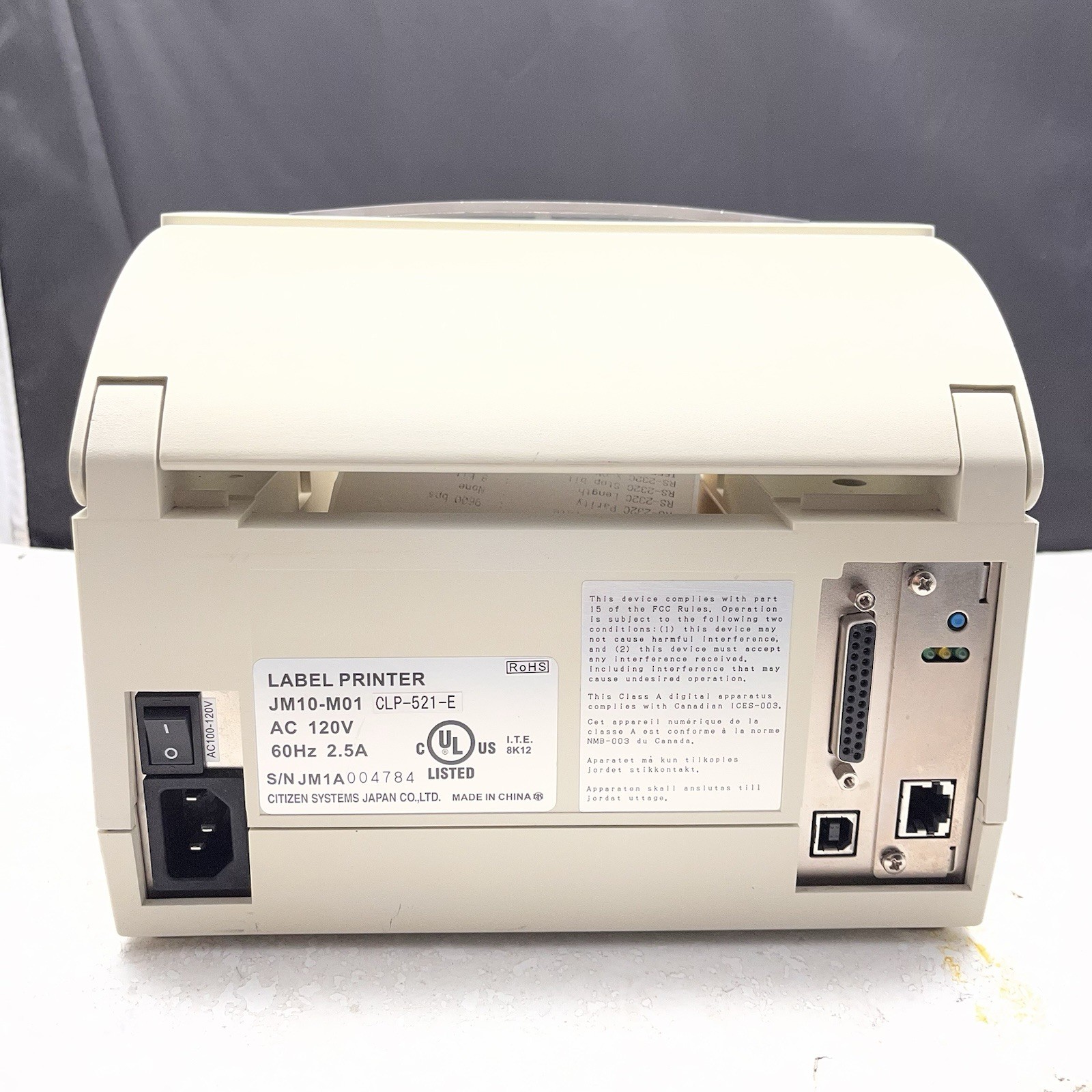 Citizen CLP-521 Direct Thermal Barcode Label Printer USB Ethernet E1