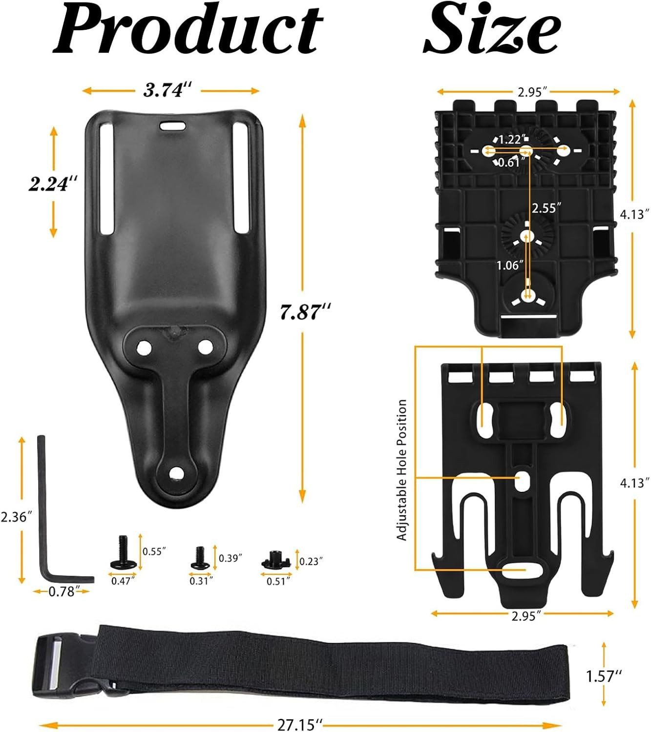QLS Quick Locking System Kit with Fork & Duty Receiver Plate with Thigh Straps,