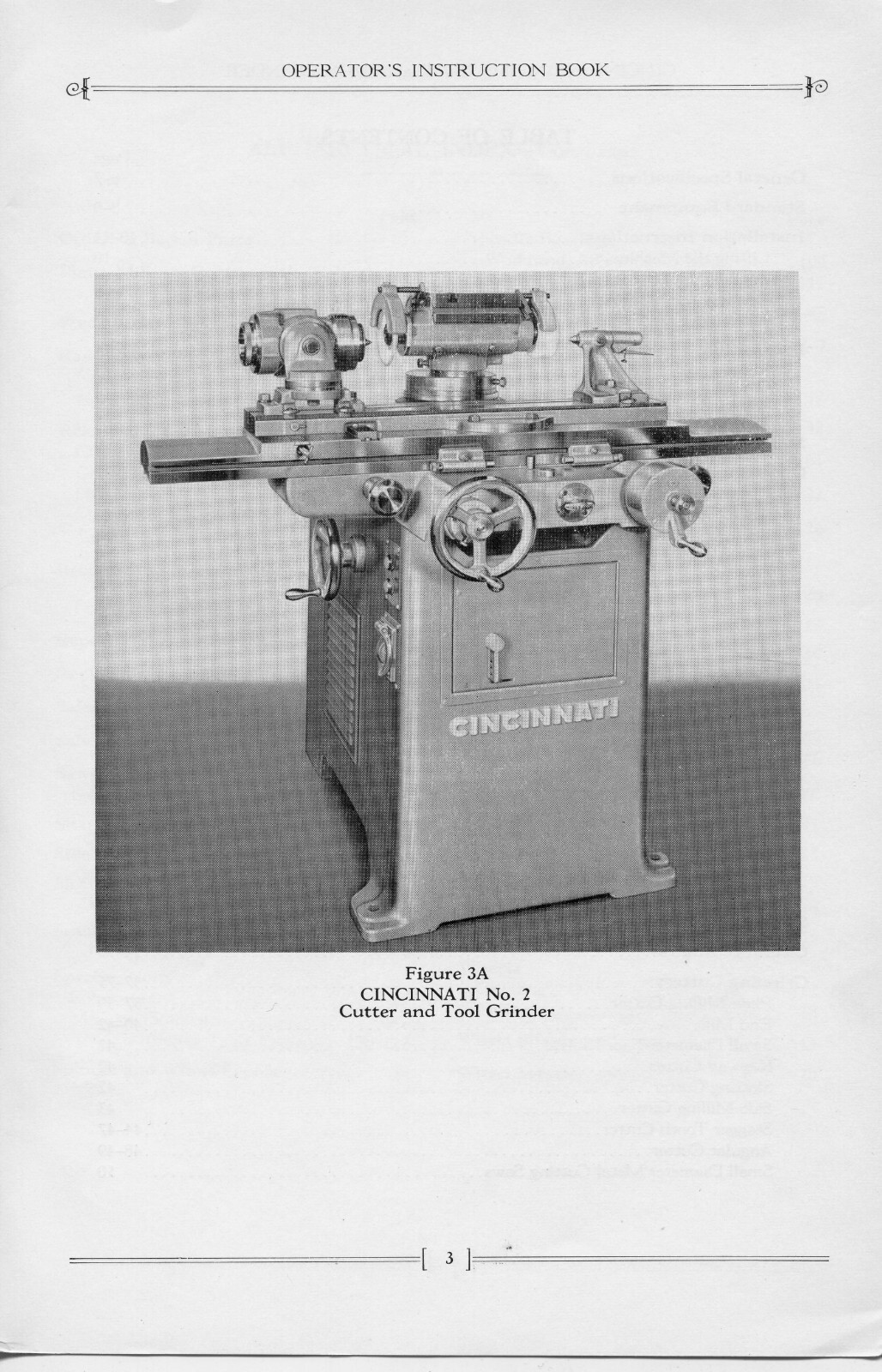 2 Cutter & Tool Grinder Operator Instruction Manual Fits Cincinnati 142