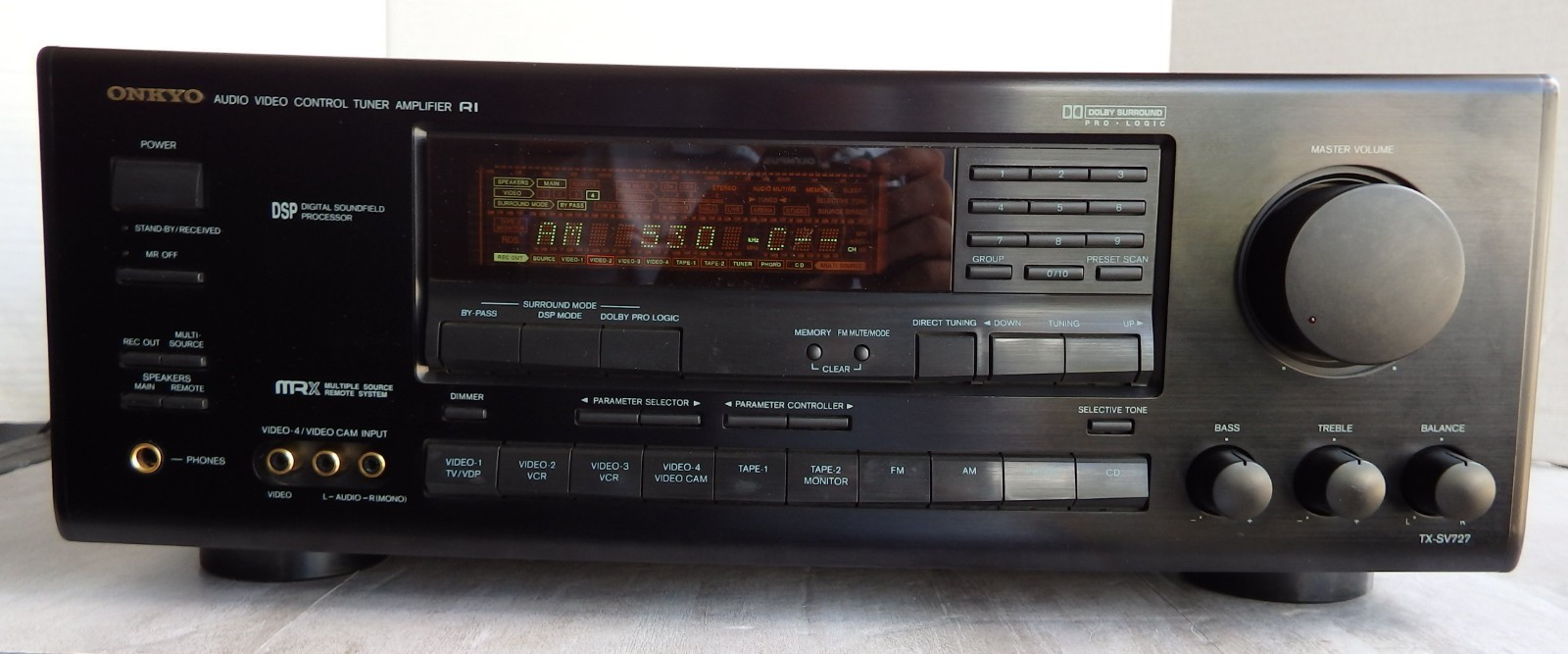 Vintage Onkyo TX-SV727 Audio Video Control Tuner Black Amplifier.