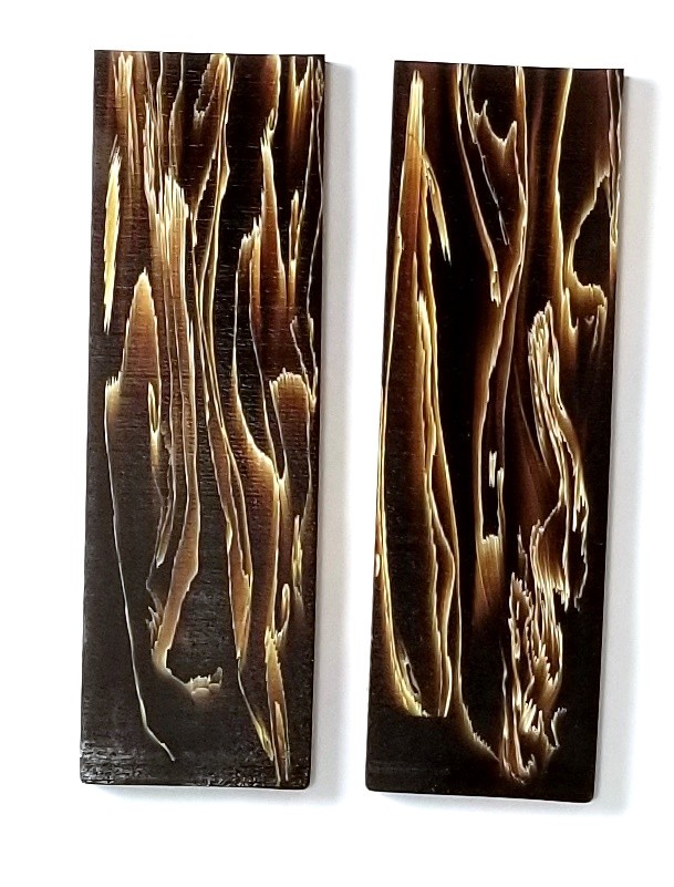 2 pcs. Brown Raffir® Stripes .125 Knife Handle Material Scales 1.7" x 5.7"