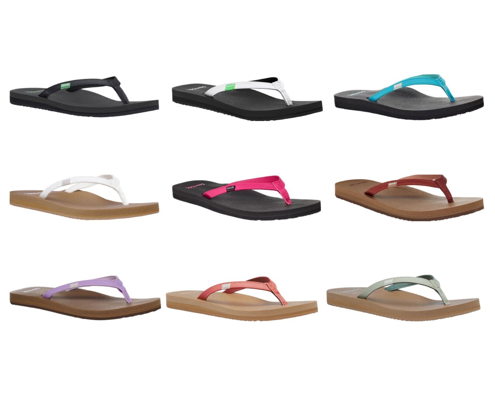 NEW Sanuk WOMEN's Yoga Joy Flip Flop Lightweight Outdoor Sandals SWS10275