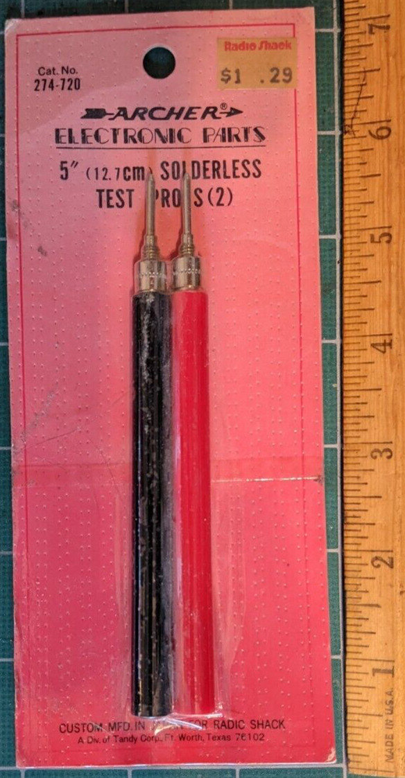 ARCHER RADIO SHACK 5" SOLDERLESS TEST PRODS MADE IN JAPAN (NEW OLD STOCK)