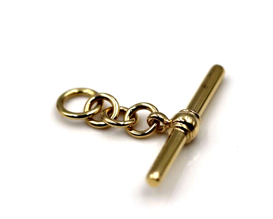 Genuine 9ct 9k 375 Yellow Gold 28mm T Bar T-Bar for Albert For Chain Necklace