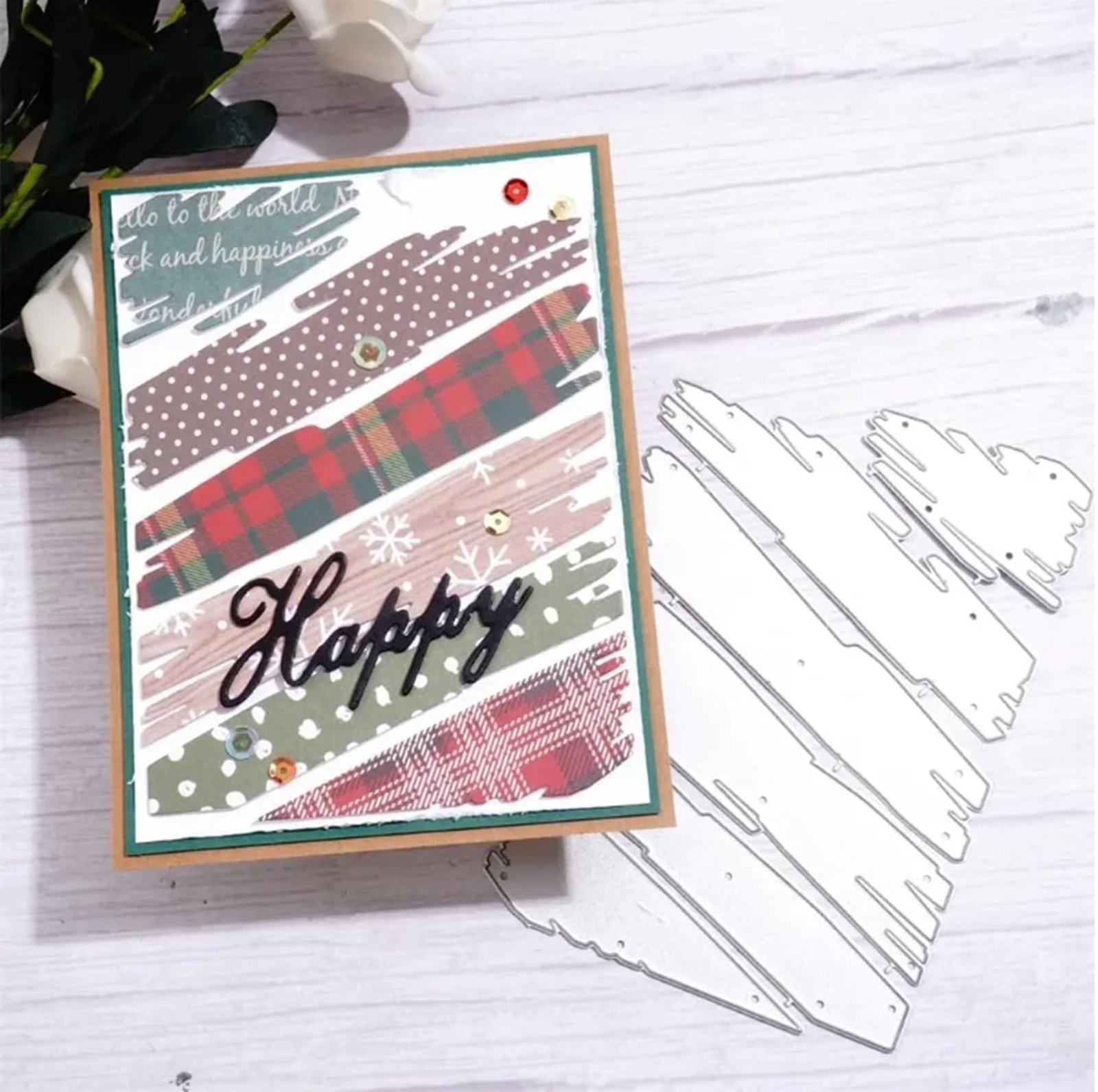 Wood Grain Frame Metal Die Cuts, Wood Grain Parquet Background Cutting Dies C...