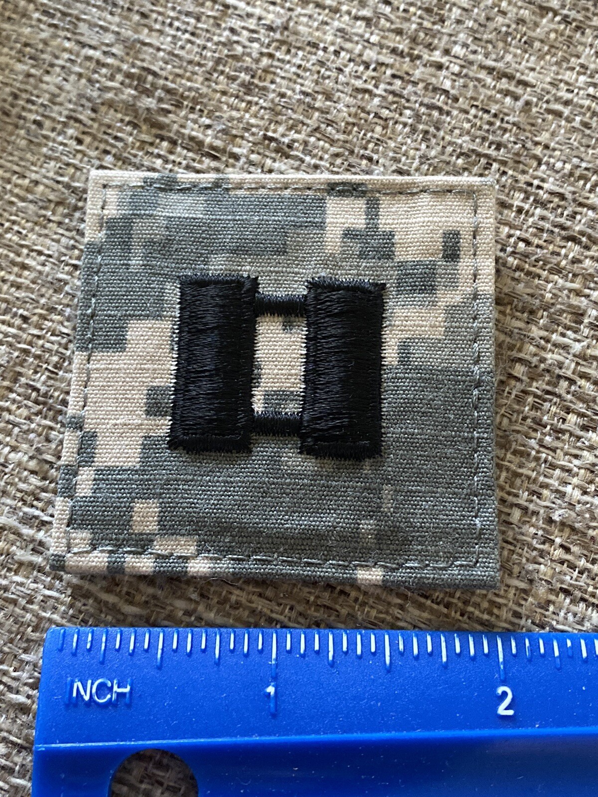 US Army Captain CPT O-3 Rank ACU Hook / Loop Pattern Military Patch INV6350