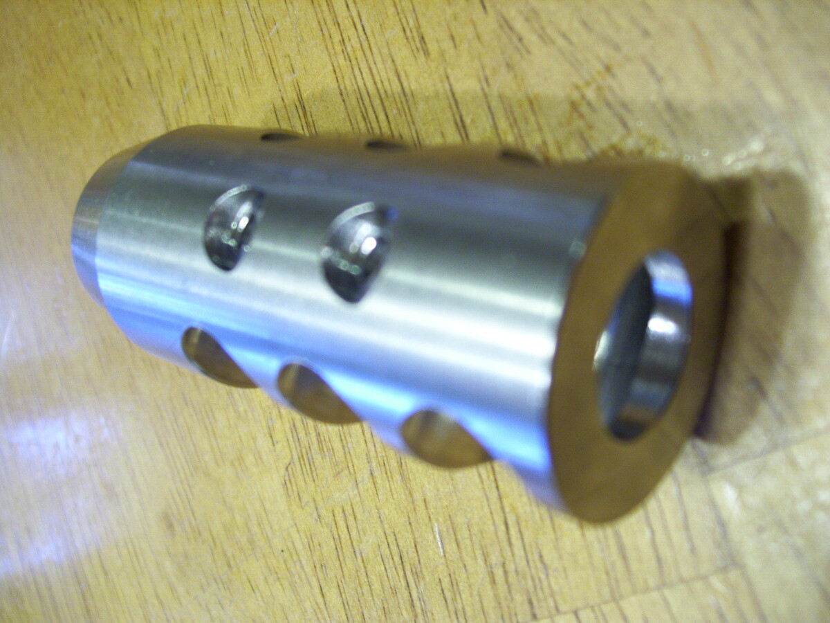 5/8x32 TPI stainless steel Muzzle Brake w/ free jam nut for .450