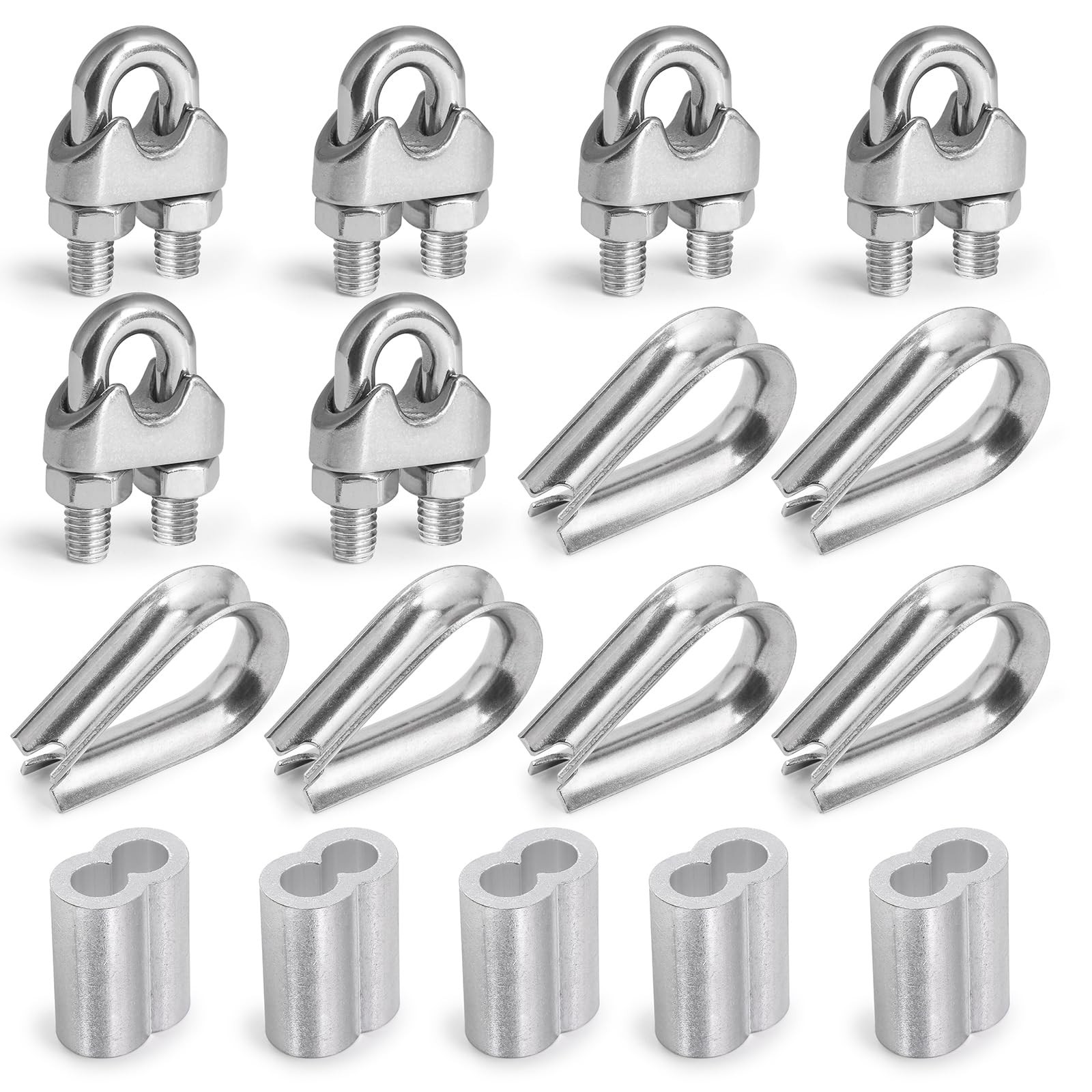 Jamiikury M6 Wire Rope Accessory Set, 6pcs Thimble -