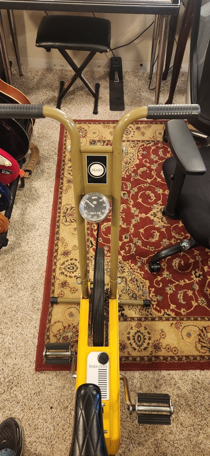 Vintage Sears Exercise Bike Yellow