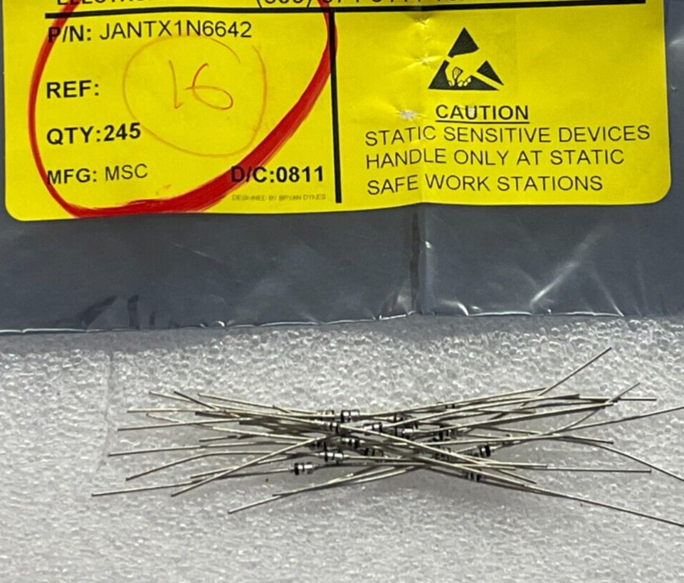 (5 PIECE LOT) JANTX1N6642, MICROSEMI, DIODE GEN PURP 75V 300MA DO35