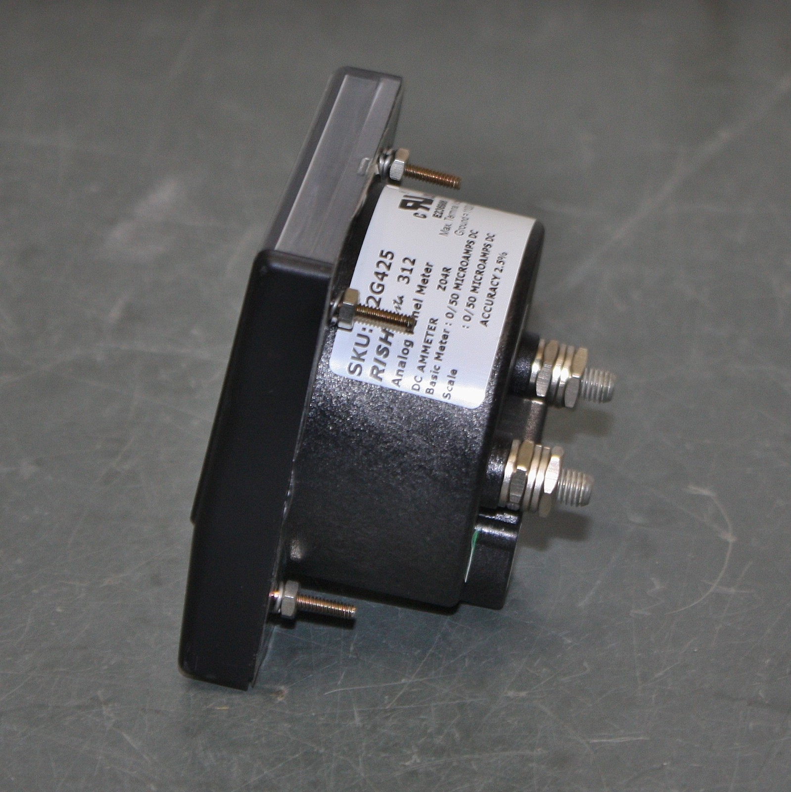 Rish Vista DC Microamperes Analog Panel Meter 312, Ammeter 0 to 50 µA, ±2.5%