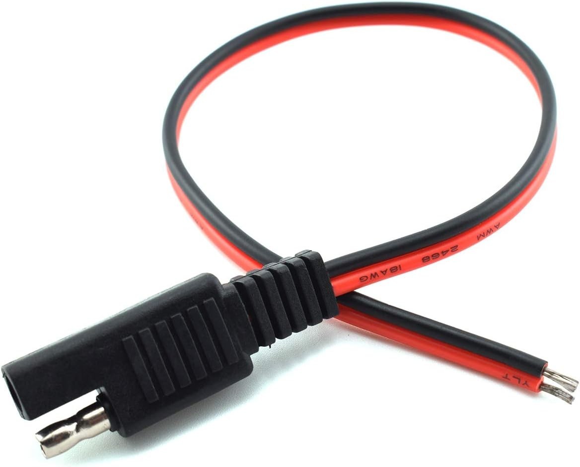 Efficient 2 Pcs SAE Extension Cable 1ft - Ideal for Solar Battery Connections