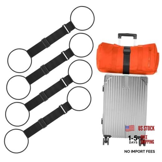 Adjustable Luggage Connector Straps for Suitcase 4-Pack () | Add A 4 Pack Black