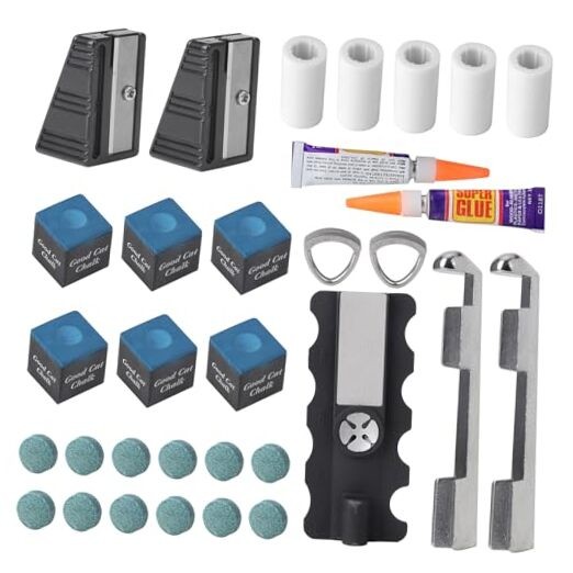 30 pcs Pool Cue Repair Kit 1 5in1 Pool Cue Tips Repair Tool 2 Pool Cue Tip
