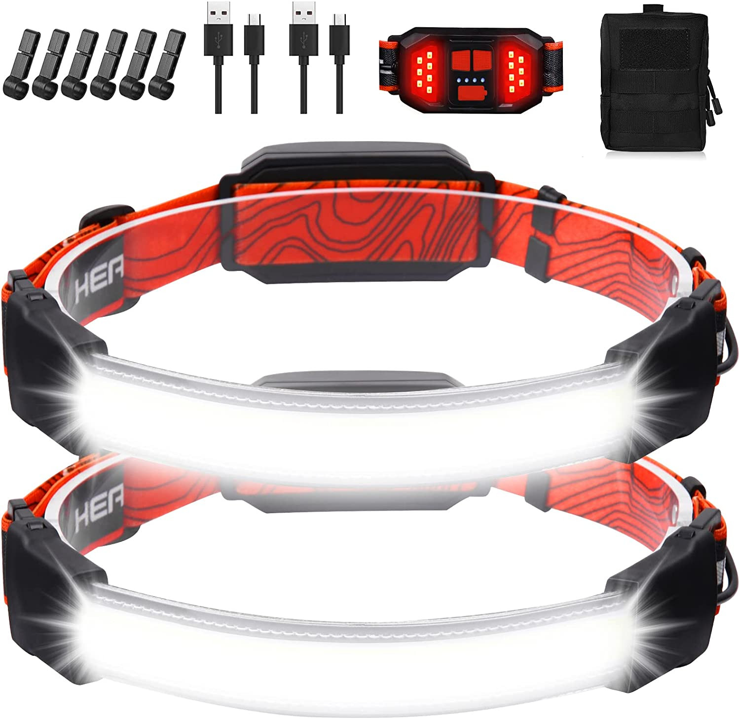 Rechargeable Headlamp,Super Bright 1500 Lumens 6 Modes Head Lamp Led Rechargeab