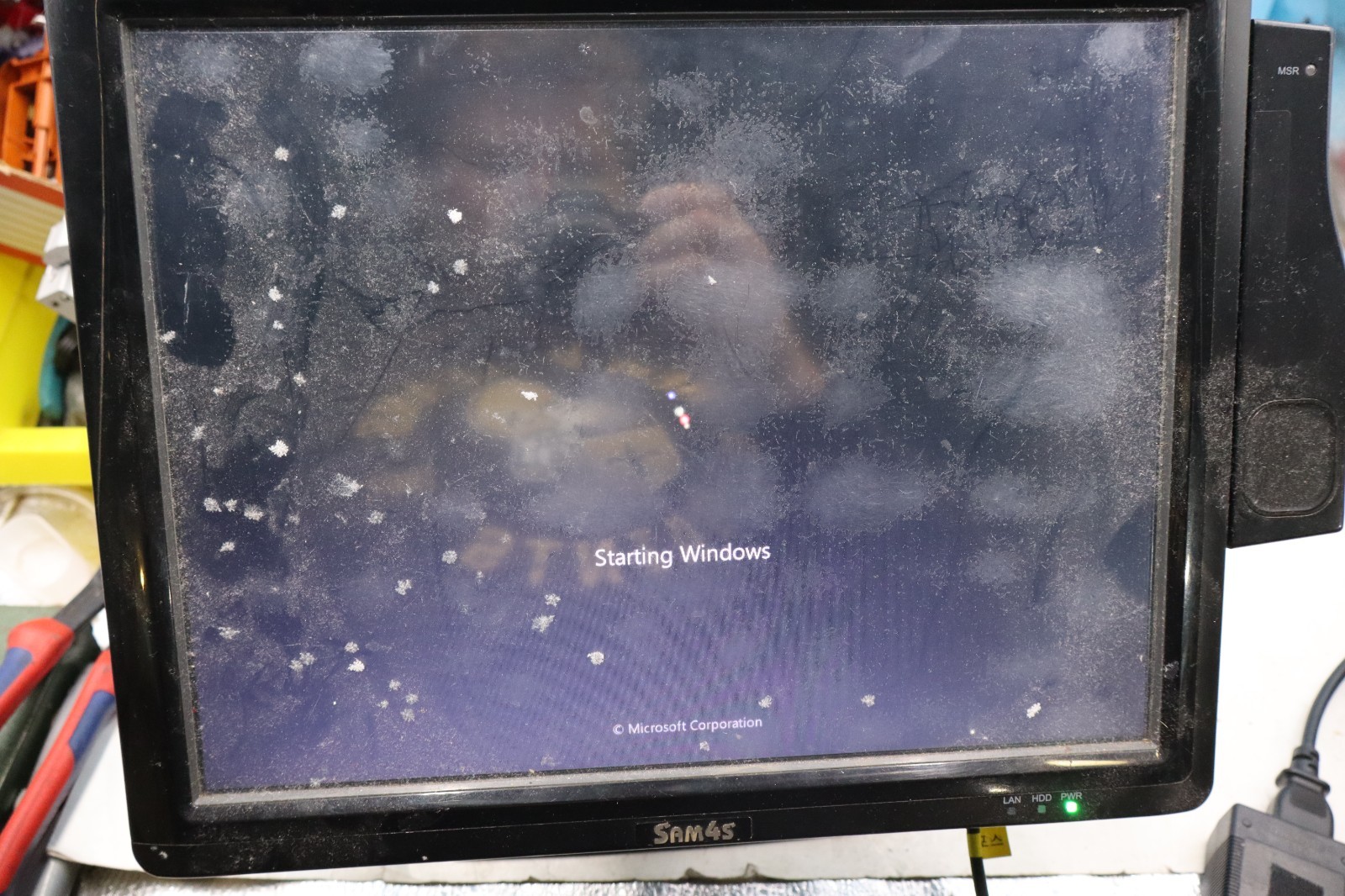 SAM4S SPT-4740 POS PosReady 7 Touchscreen. Has power, untested, parts no returns