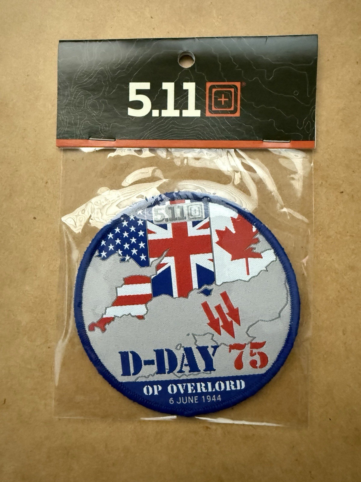 5.11 TACTICAL EXTREMELY RARE D-Day 75 YEARS OP OVERLORD JUNE 6 1944 PATCH