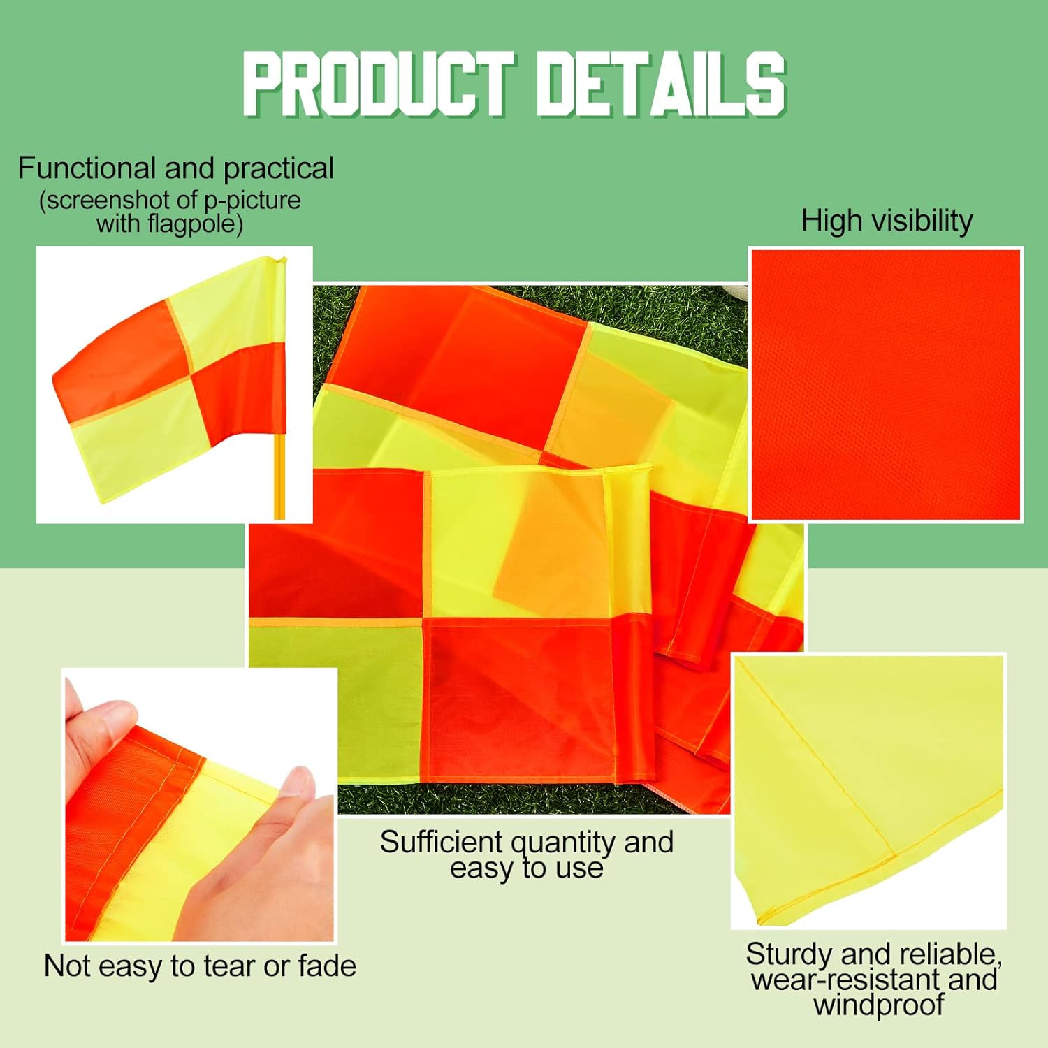 4 Pcs Replacement Soccer Corner Flags Referee Flags Portable Big Square Playing