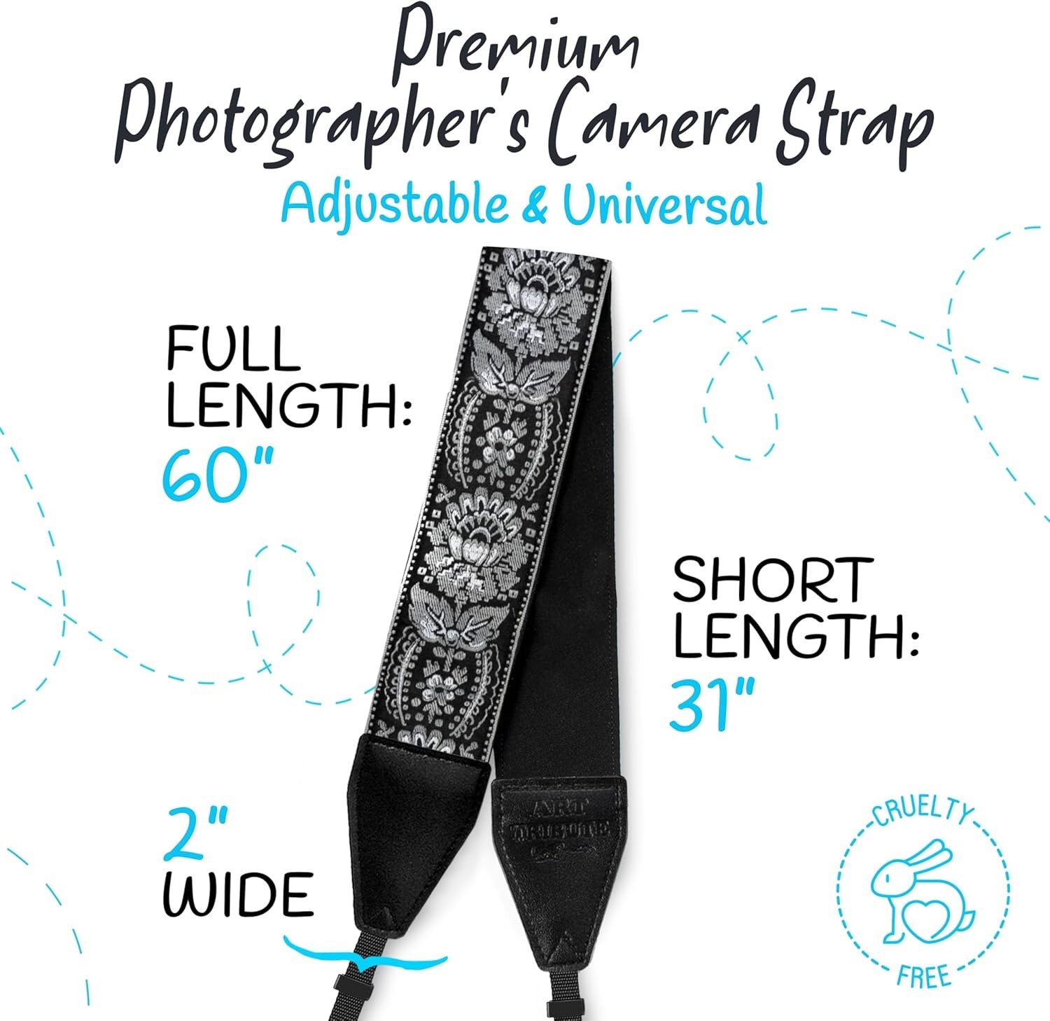 Personalized Vintage Camera Strap - Universal Fit for DSLR & Mirrorless Cameras
