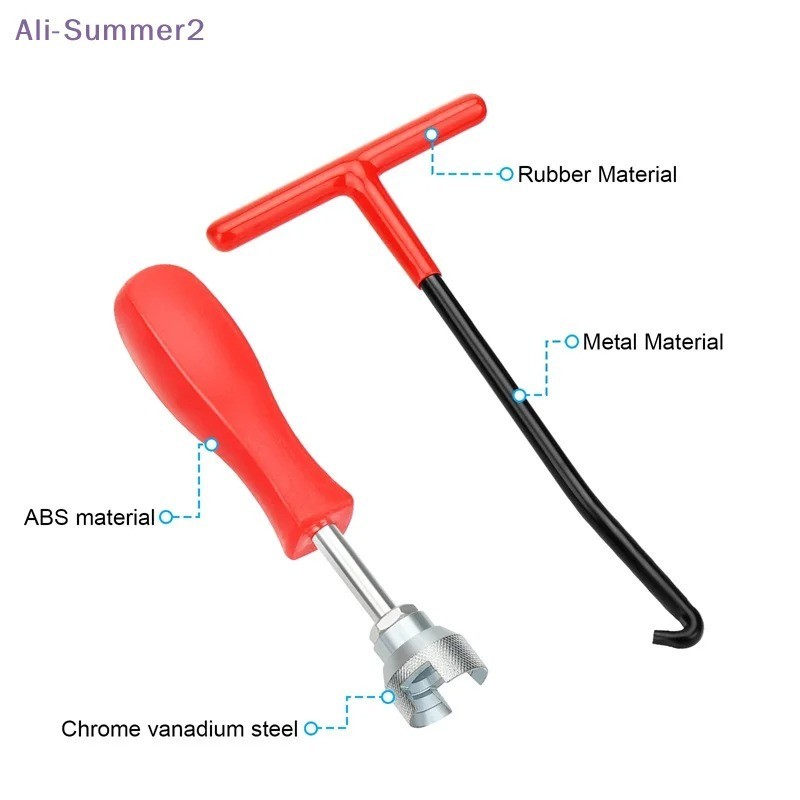 2PCS Brake Spring Removal Installation Tool Set w/ T-Handle Exhaust Hook for Car
