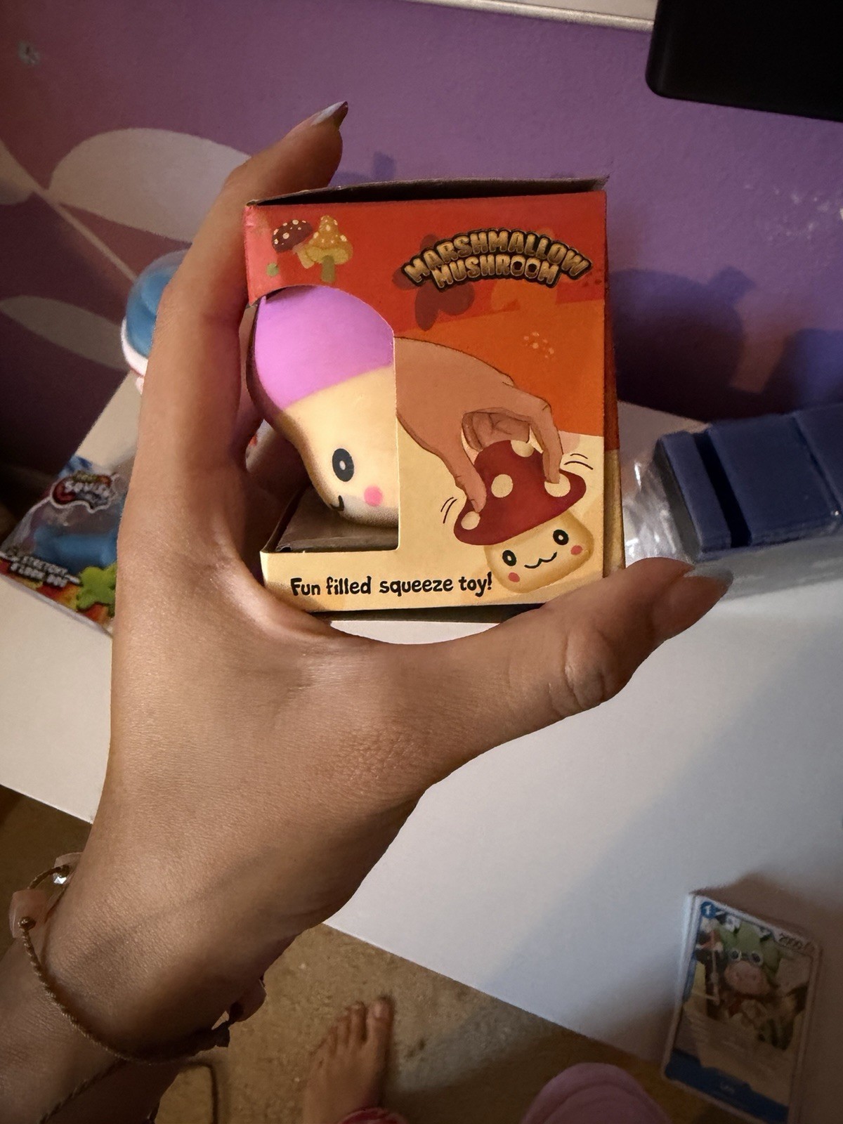 Marshmallow Mushroom Squishy Toy NIB