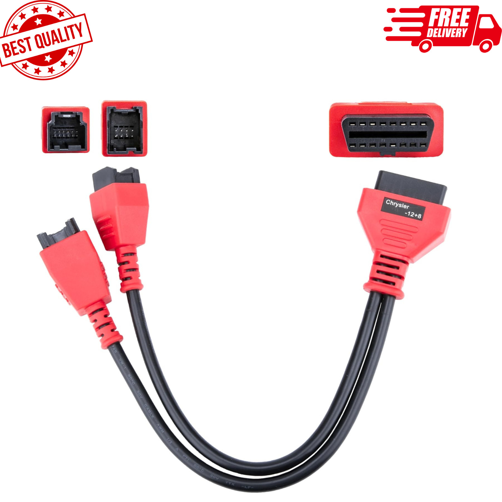 FCA 12+8 Cable Adapter for Chrysler 12+8 Programming Cable Connector, Autel OBD2