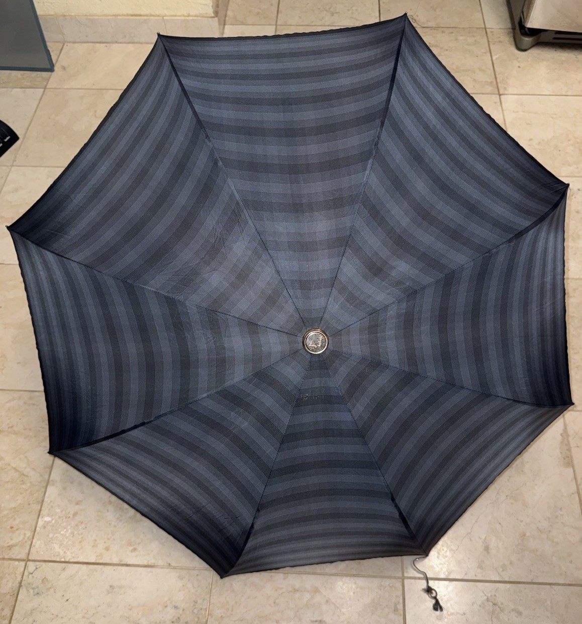RARE~ Vintage KOBOLD Automatic Navy Purple Umbrella Rain With Case And Sleeve