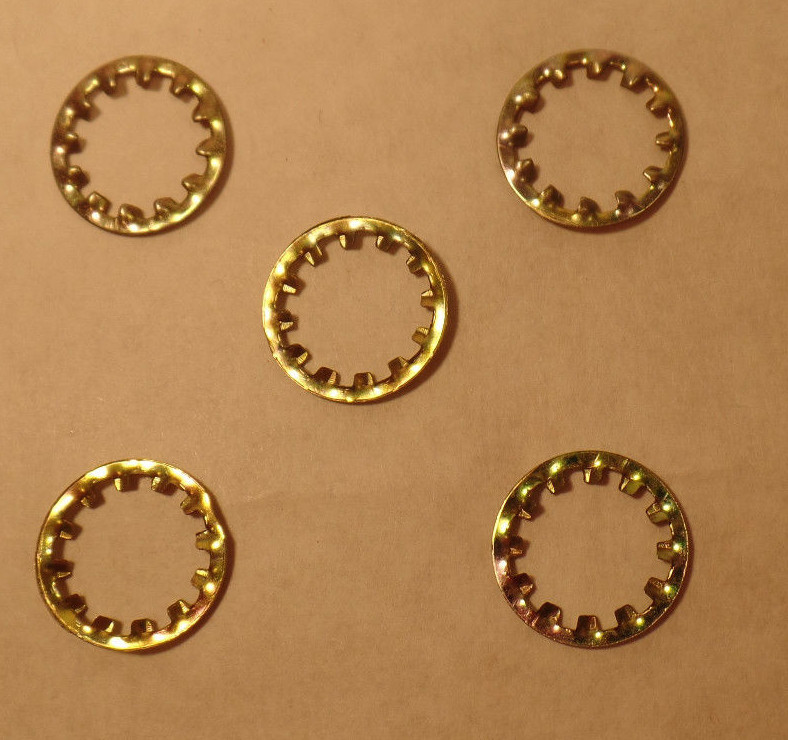 Lot of 5 Plated Steel Lock Washer, Canopy, Lamp Part 1/8 IP Slip, fits 3/8" pipe