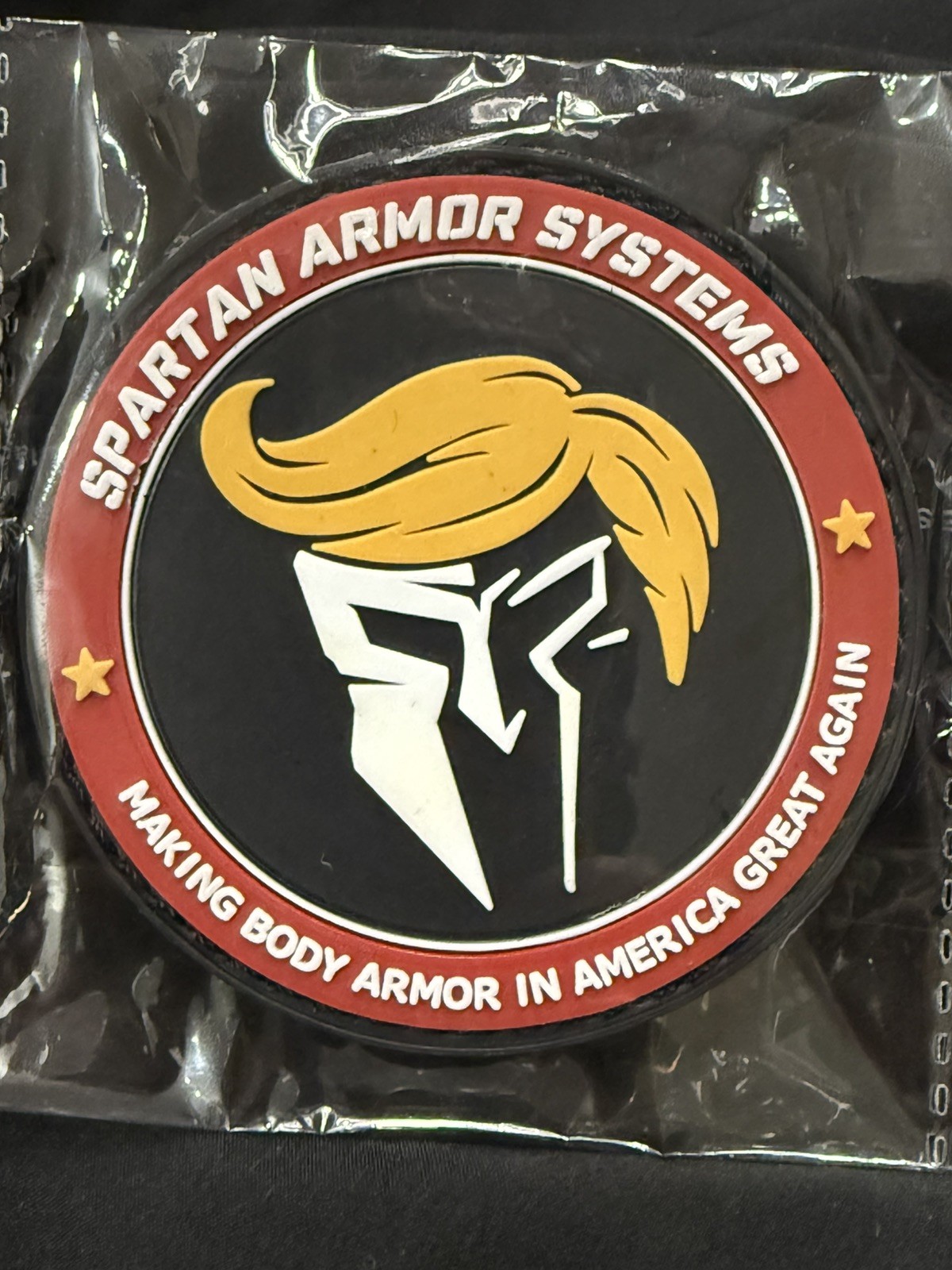 Shot Show 2026 Las Vegas, NV Spartan Armor Systems PVC Tactical Patch Trump Hair