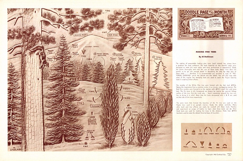 Leather Craft Doodle Pattern  MAKING PINE TREES