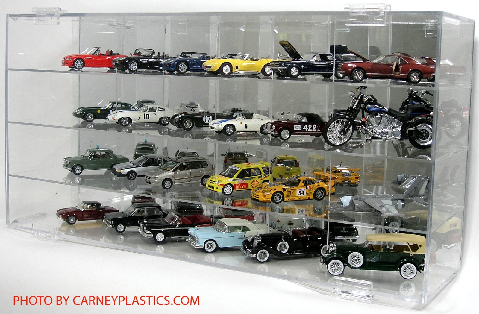 1:43 Scale Diecast model Display Case 24 Car Side Angle