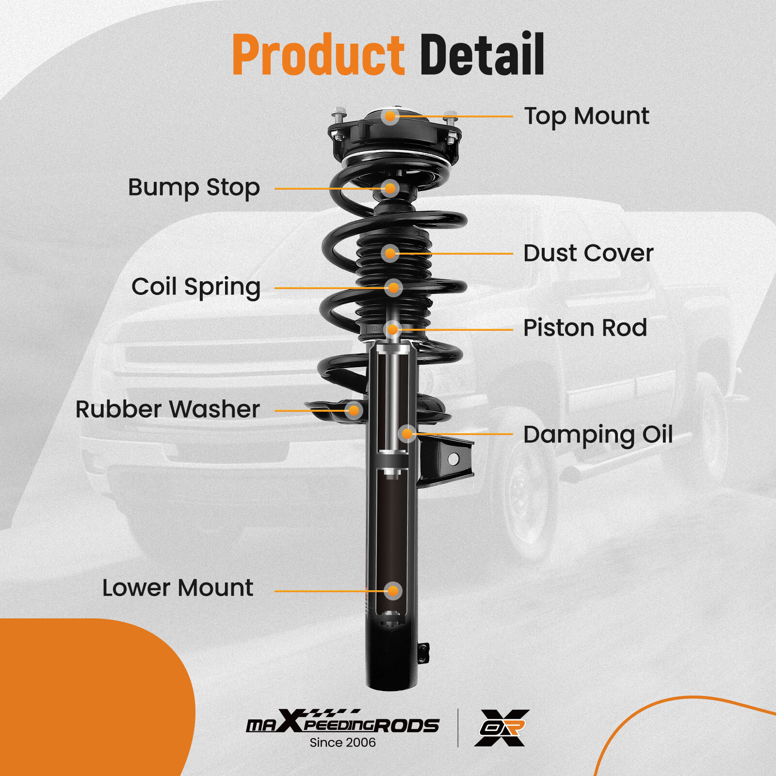 Pair Front Shock Struts Springs Assembly For Volkswagen Jetta Beetle Golf Passat