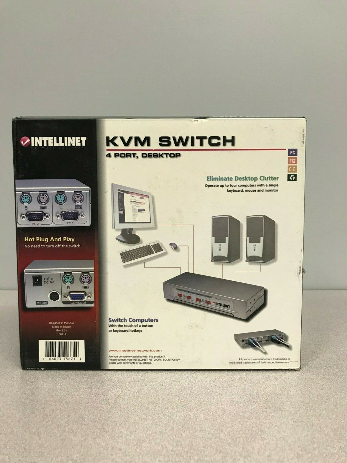 INTELLINET CBEEF6CEA03 KVM SWITCH FREE SHIPPING