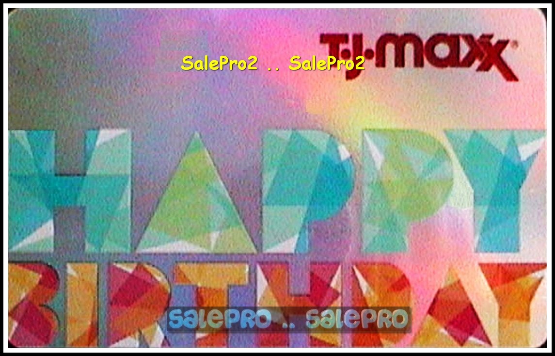 T.J. MAXX USA MARSHALLS HOME GOODS HAPPY BIRTHDAY FOIL COLLECTIBLE GIFT CARD